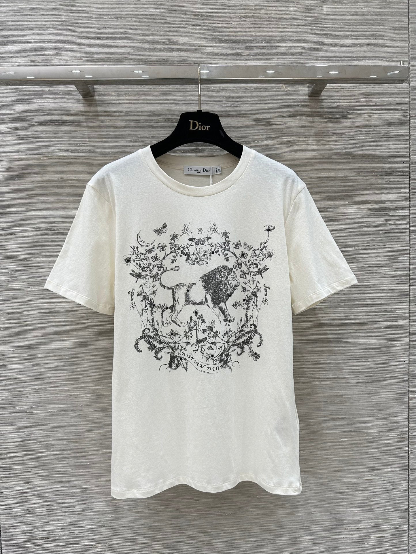 Lion floral short-sleeved T-shirt