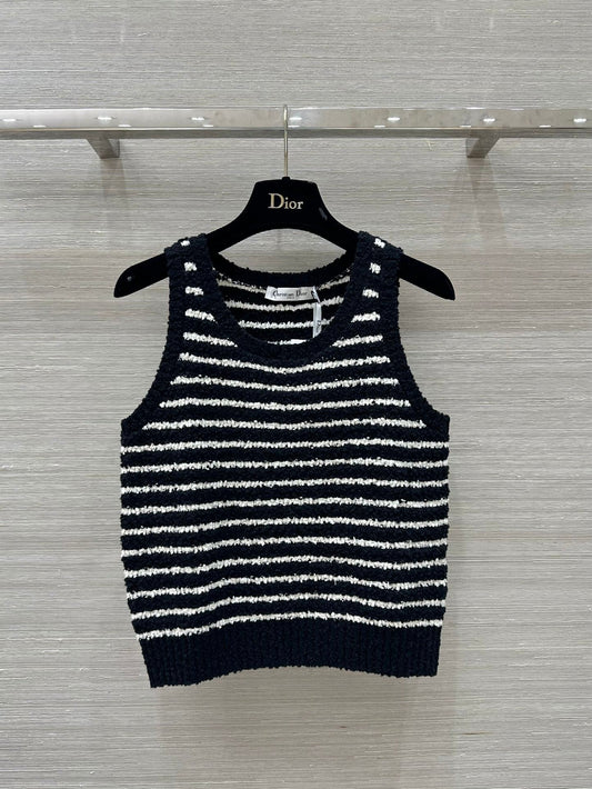 25ss spring and summer new striped knitted vest