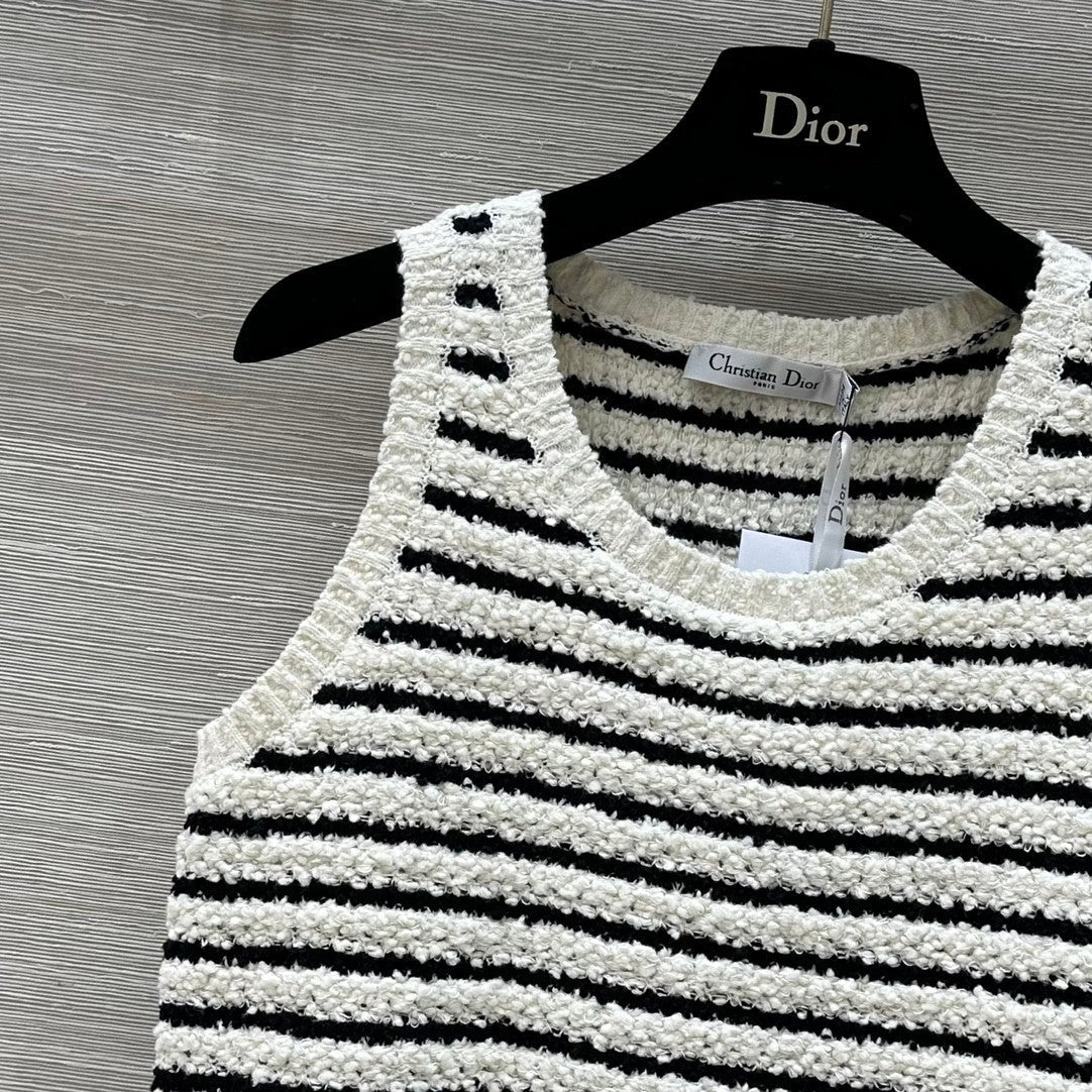 24ss new striped knitted top