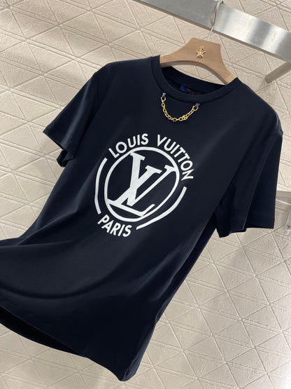 Chain round neck simple fashion T-shirt