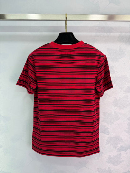 Round Neck Striped Simple Fashion T-shirt