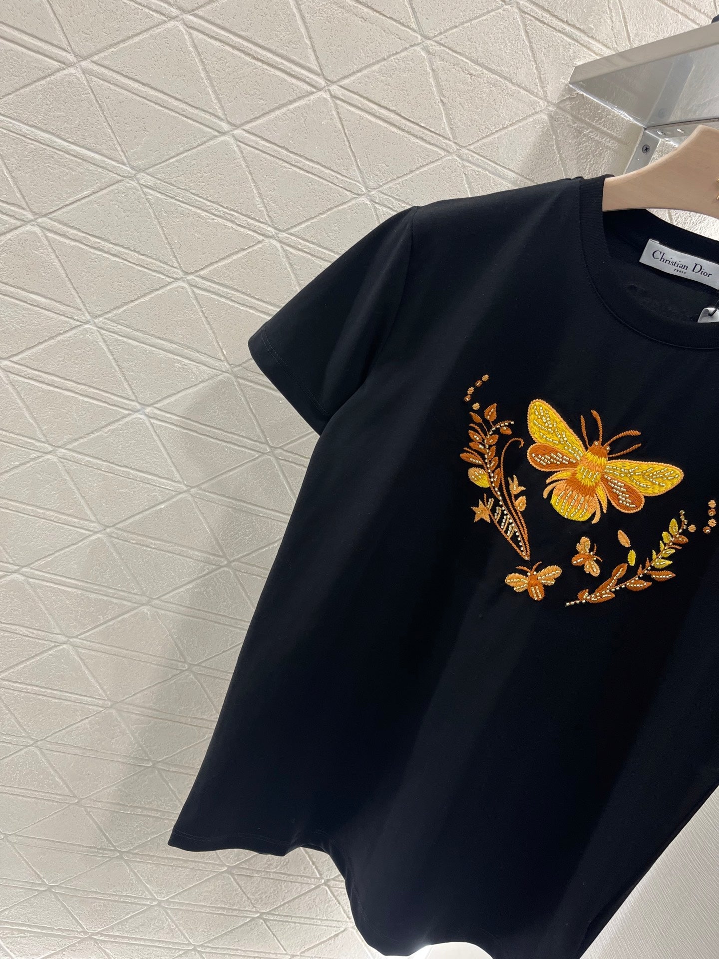 25ss new bee embroidery round neck fashionable T-shirt