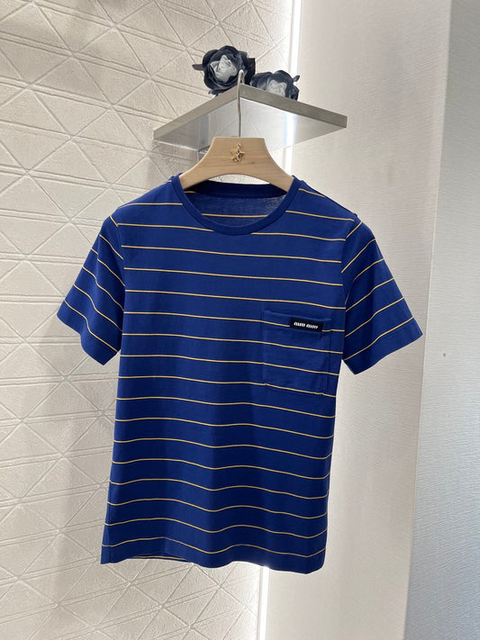 New Striped Round Neck Fashion T-shirt