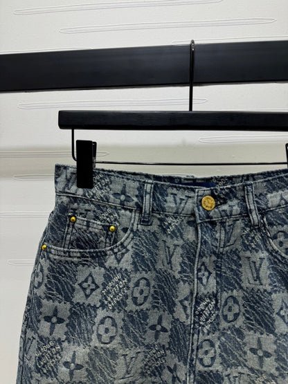 25-year new jacquard plaid denim shorts