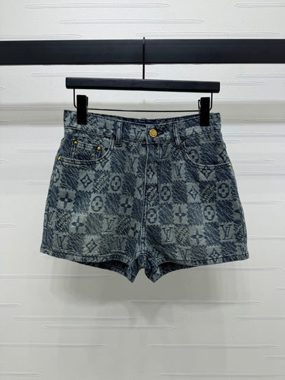 25-year new jacquard plaid denim shorts