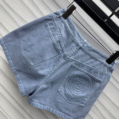 25 years new embossed denim shorts