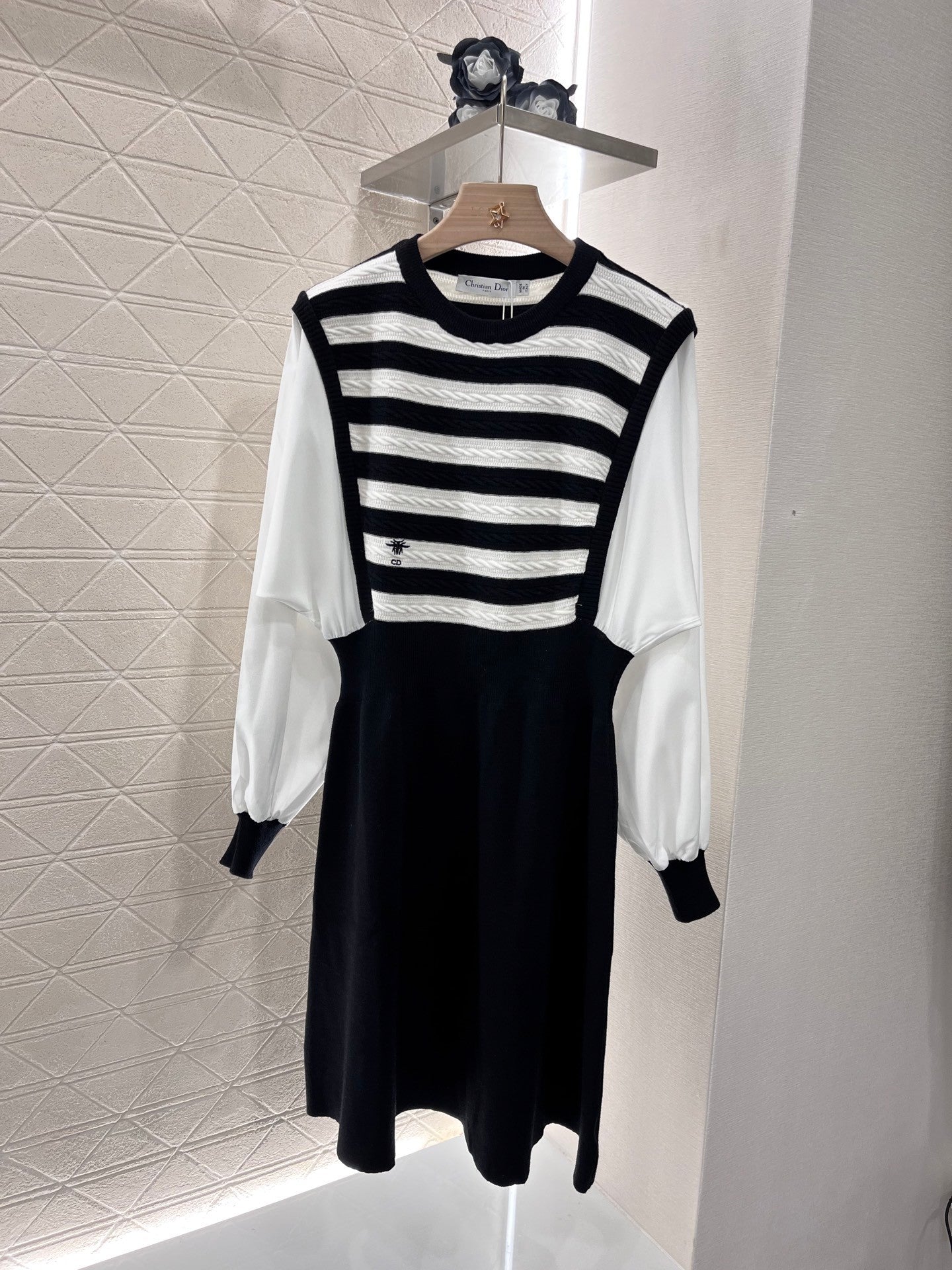 25ss new fashion knitted long-sleeved dress