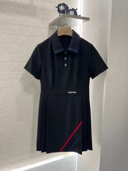 25ss new casual lapel short-sleeved dress