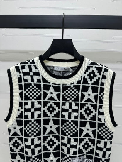 geometric knitted vest