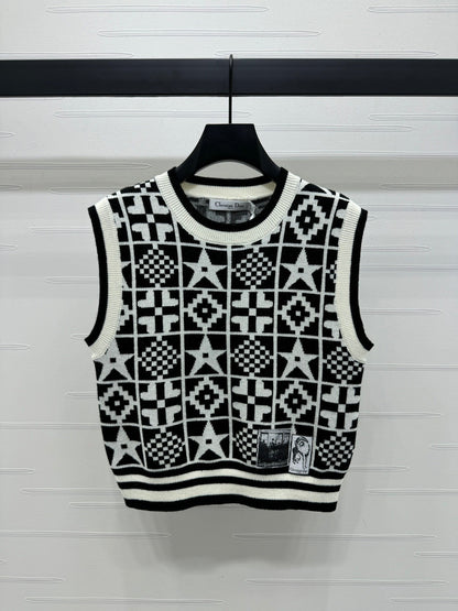 geometric knitted vest