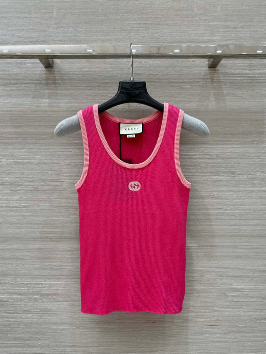 25ss Spring and Summer New Fashion Colorblock Knitted Vest