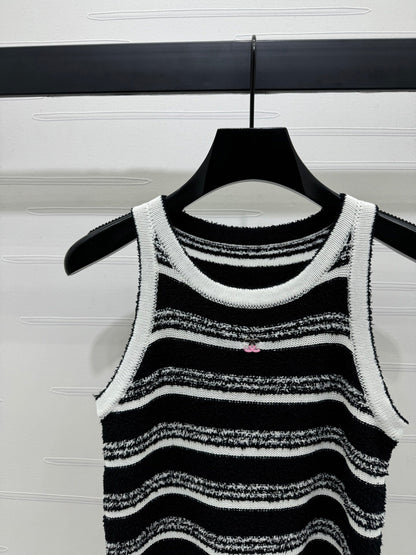 25ss spring and summer new silk cotton knitted vest