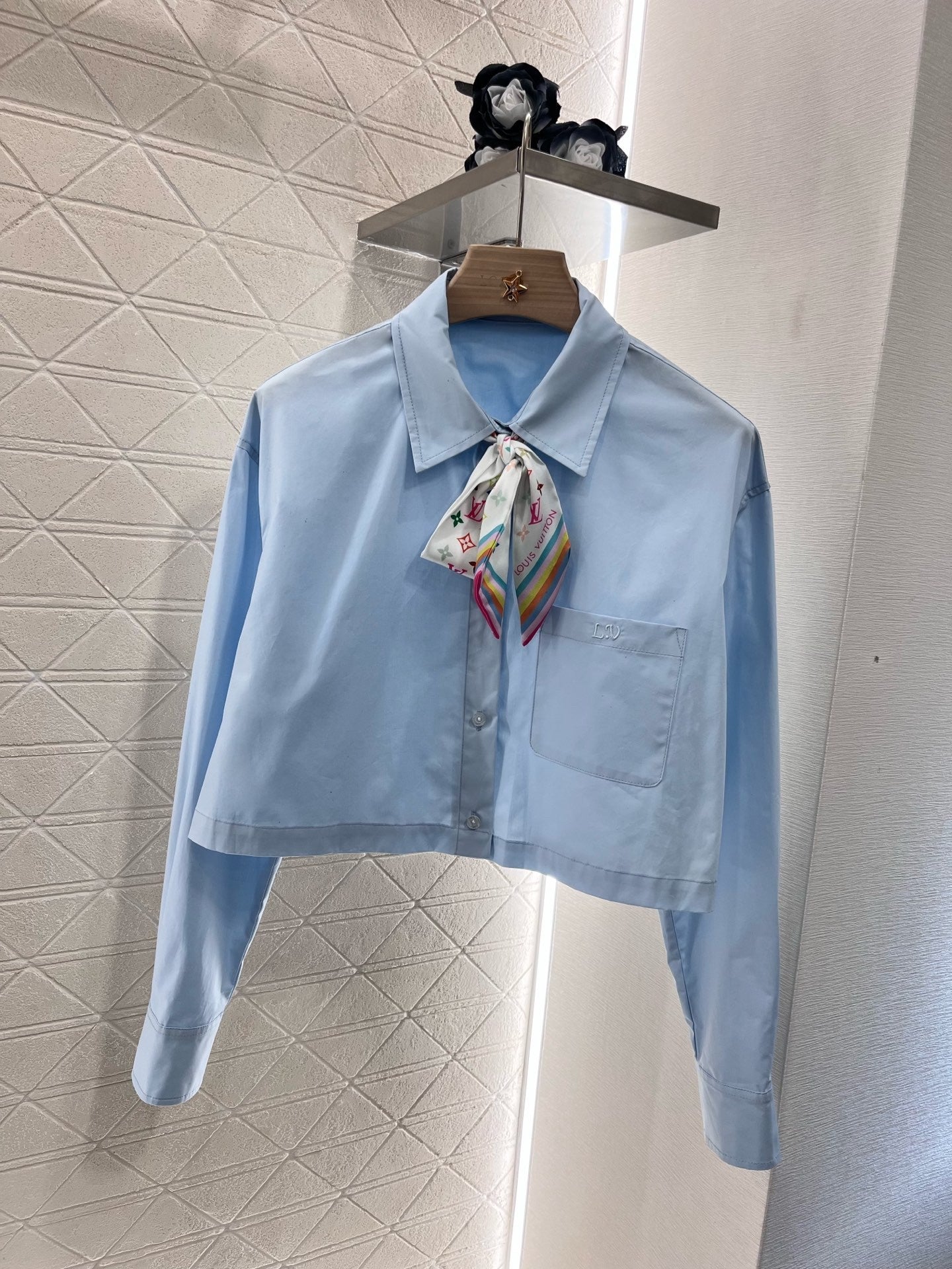 New Fashion Lapel Pocket Embroidery Long Sleeve Shirt