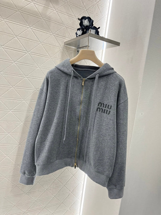 25ss early spring new hooded zipper jacket