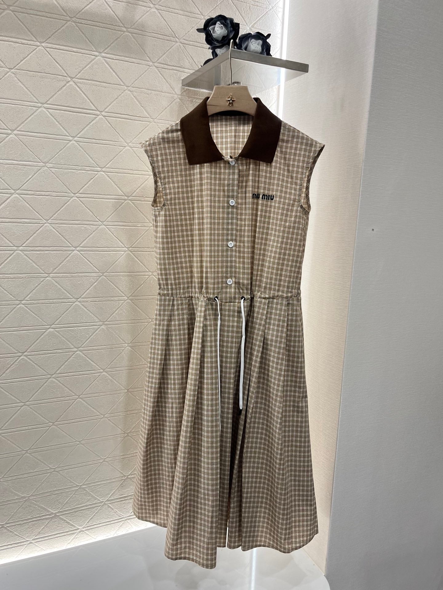 25ss new fashion plaid cotton dress