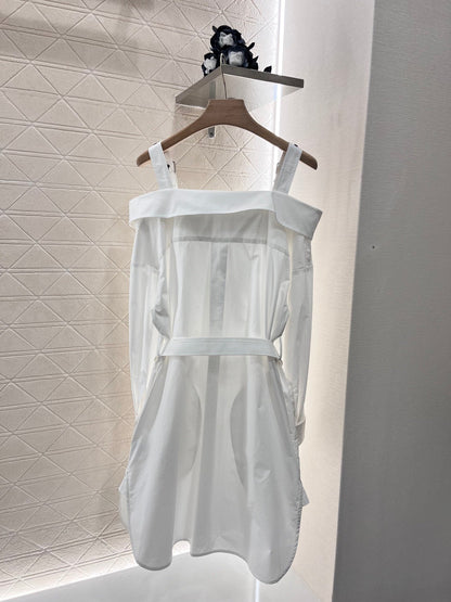 25ss new fashion cotton suspender dress