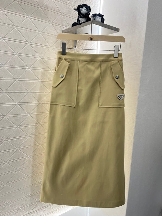 25ss new fashion high waist skirt in twill cotton