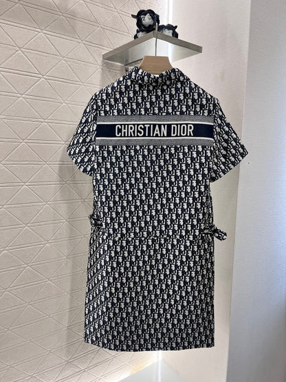 25ss new twill cotton jacquard material fashionable zipper open dress